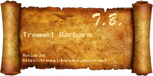Tremmel Barbara névjegykártya